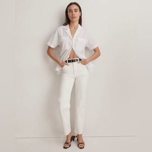 NWT Madewell Signature Poplin Camp Shirt in White Size Small